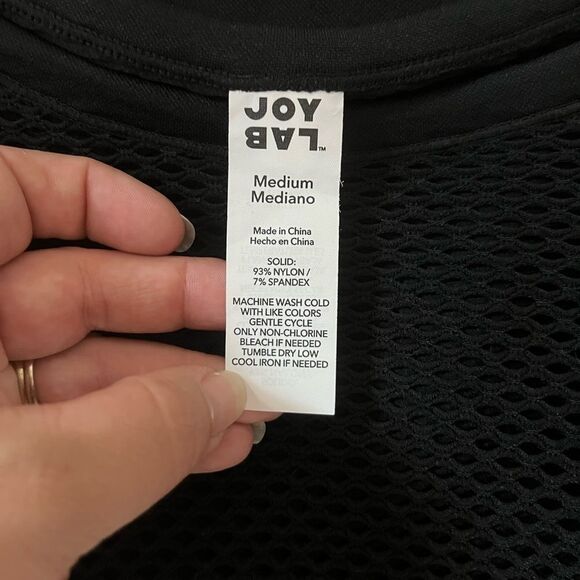JoyLab Black Seamless Crop Top with Thumbholes Size M - Picture 6 of 9